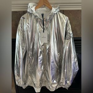 Moncler Jubba Giubbotto oversized coated silver white reversible jacket size 3